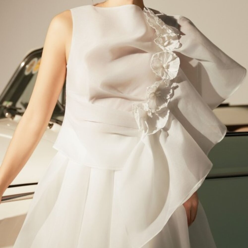 White Statement Sheer Blouse
